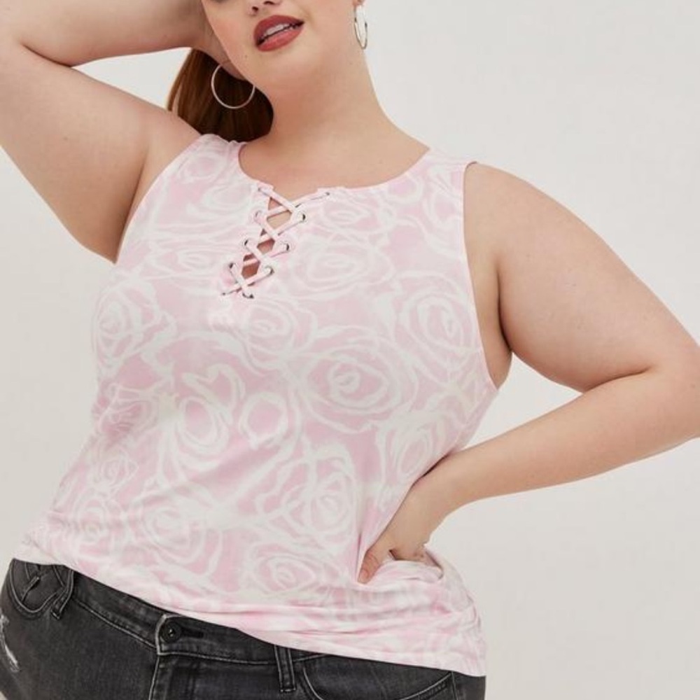 Torrid Pink and white top